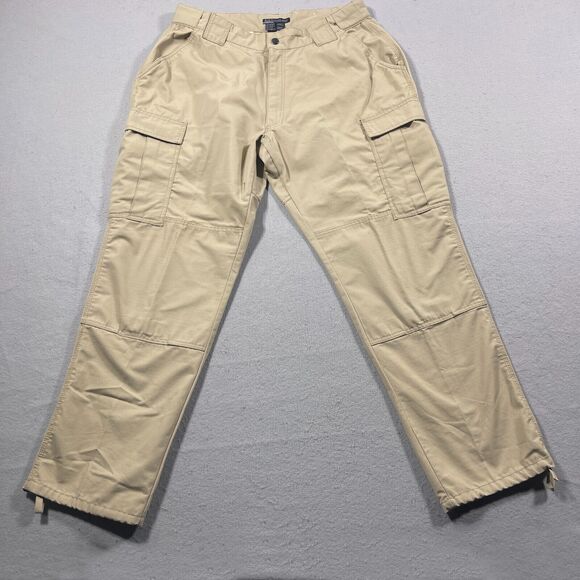 5.11‎ Tactical Pants Mens XL 36x31 Beige Ripstop Tactical Adjustable Waist 39-43 - Picture 1 of 13